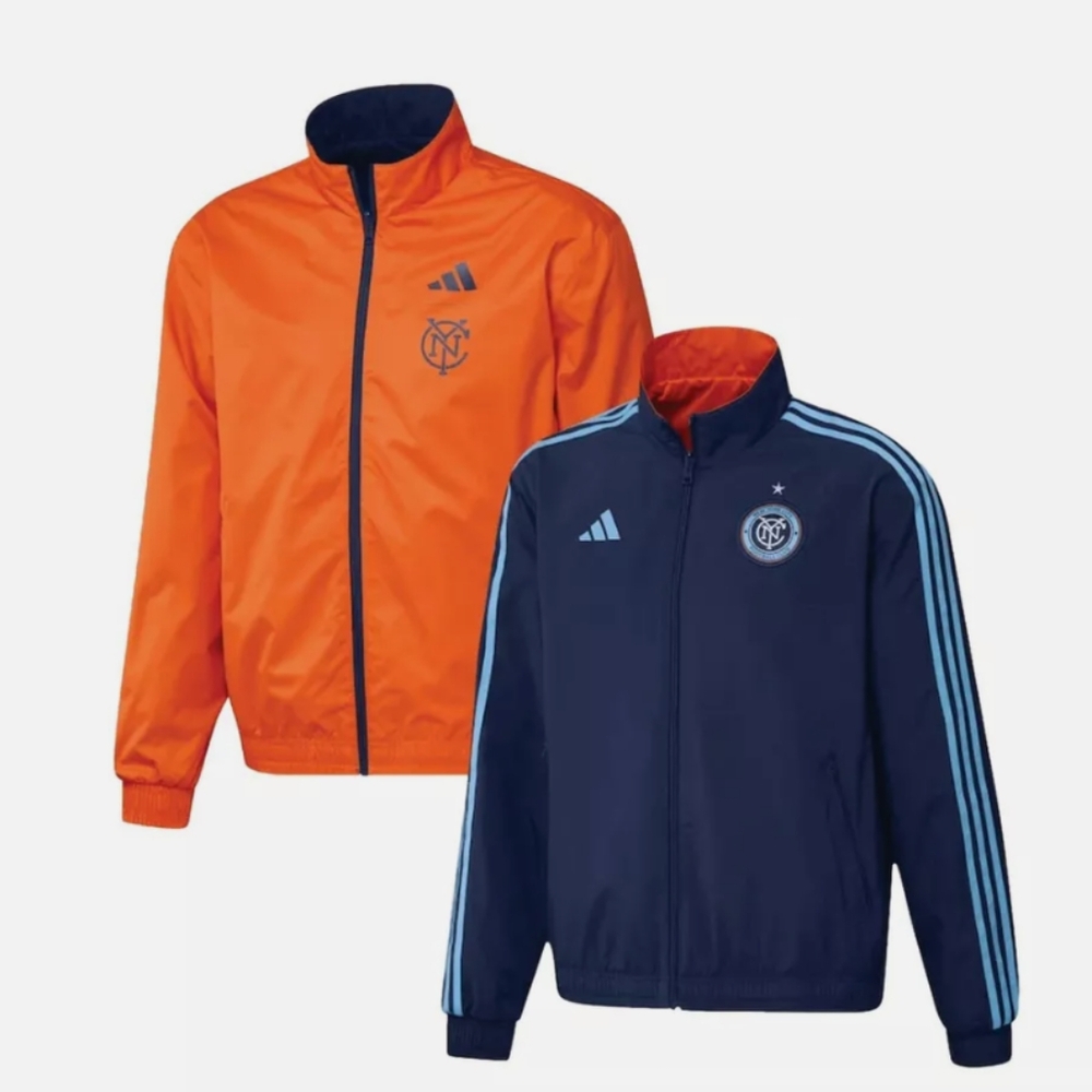 ADIDAS MENS NEW YORK CITY FC REVERSIBLE ANTHEM JACKET SIZE Small